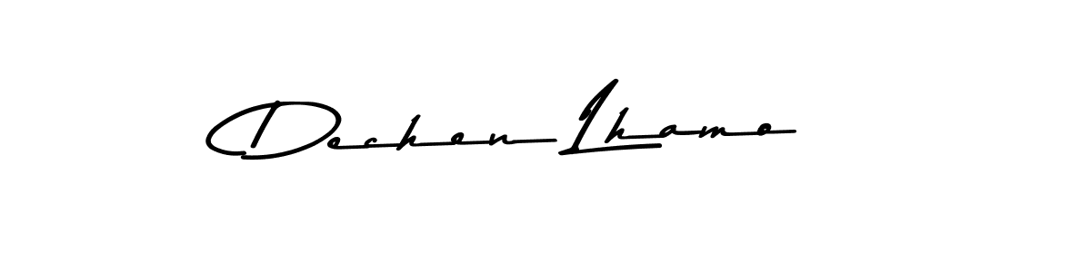 Create a beautiful signature design for name Dechen Lhamo. With this signature (Asem Kandis PERSONAL USE) fonts, you can make a handwritten signature for free. Dechen Lhamo signature style 9 images and pictures png