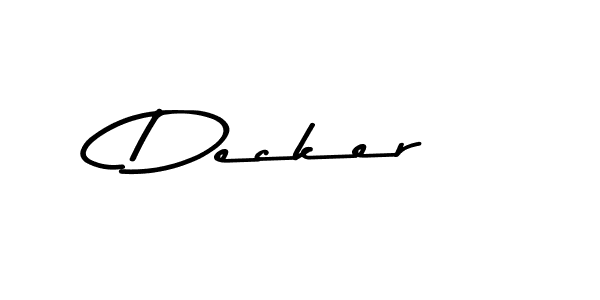 Use a signature maker to create a handwritten signature online. With this signature software, you can design (Asem Kandis PERSONAL USE) your own signature for name Decker. Decker signature style 9 images and pictures png