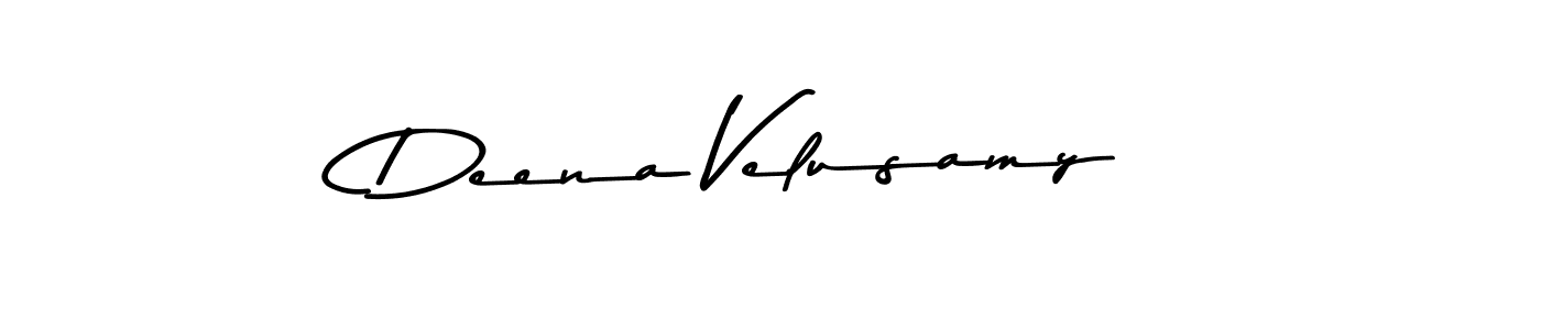 Create a beautiful signature design for name Deena Velusamy. With this signature (Asem Kandis PERSONAL USE) fonts, you can make a handwritten signature for free. Deena Velusamy signature style 9 images and pictures png