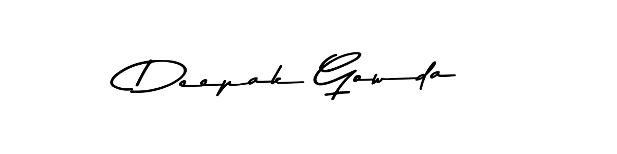 How to make Deepak Gowda name signature. Use Asem Kandis PERSONAL USE style for creating short signs online. This is the latest handwritten sign. Deepak Gowda signature style 9 images and pictures png