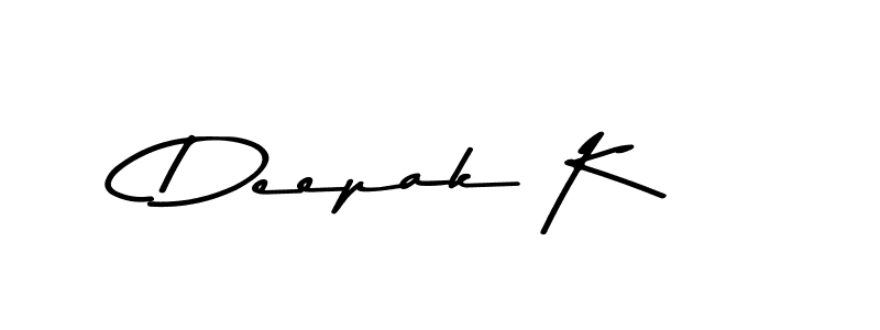 Create a beautiful signature design for name Deepak K. With this signature (Asem Kandis PERSONAL USE) fonts, you can make a handwritten signature for free. Deepak K signature style 9 images and pictures png