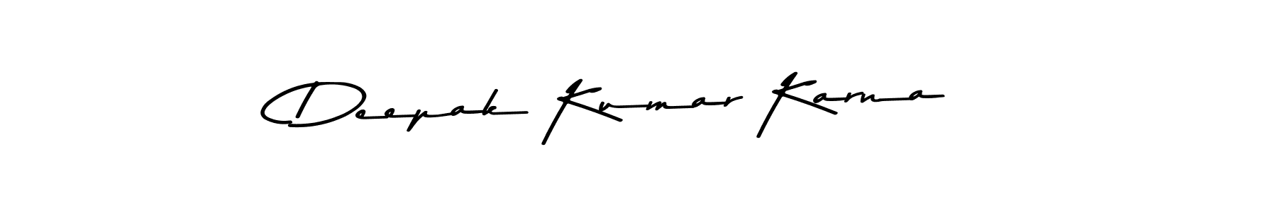 Create a beautiful signature design for name Deepak Kumar Karna. With this signature (Asem Kandis PERSONAL USE) fonts, you can make a handwritten signature for free. Deepak Kumar Karna signature style 9 images and pictures png