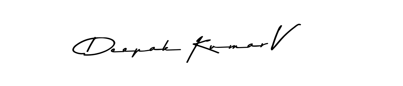 Make a beautiful signature design for name Deepak Kumar V. With this signature (Asem Kandis PERSONAL USE) style, you can create a handwritten signature for free. Deepak Kumar V signature style 9 images and pictures png