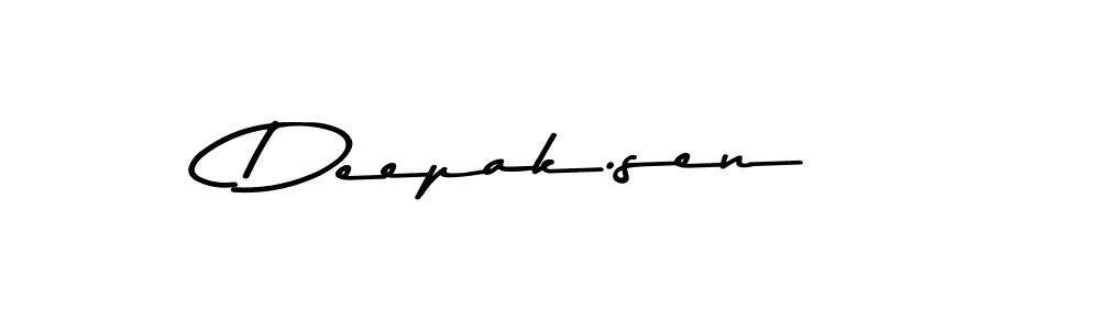 How to make Deepak.sen name signature. Use Asem Kandis PERSONAL USE style for creating short signs online. This is the latest handwritten sign. Deepak.sen signature style 9 images and pictures png