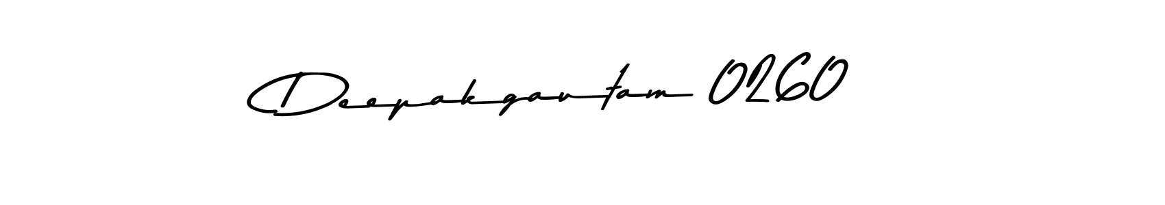 Create a beautiful signature design for name Deepakgautam 0260. With this signature (Asem Kandis PERSONAL USE) fonts, you can make a handwritten signature for free. Deepakgautam 0260 signature style 9 images and pictures png