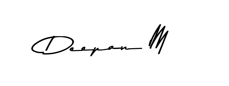 How to make Deepan M name signature. Use Asem Kandis PERSONAL USE style for creating short signs online. This is the latest handwritten sign. Deepan M signature style 9 images and pictures png