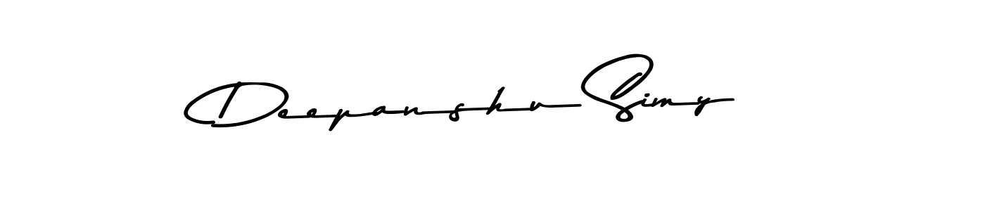 The best way (Asem Kandis PERSONAL USE) to make a short signature is to pick only two or three words in your name. The name Deepanshu Simy include a total of six letters. For converting this name. Deepanshu Simy signature style 9 images and pictures png