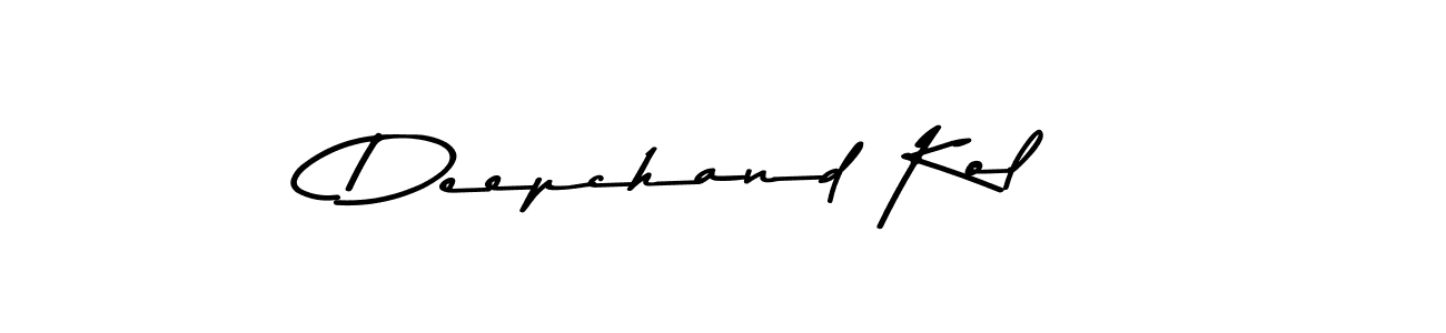Make a beautiful signature design for name Deepchand Kol. With this signature (Asem Kandis PERSONAL USE) style, you can create a handwritten signature for free. Deepchand Kol signature style 9 images and pictures png