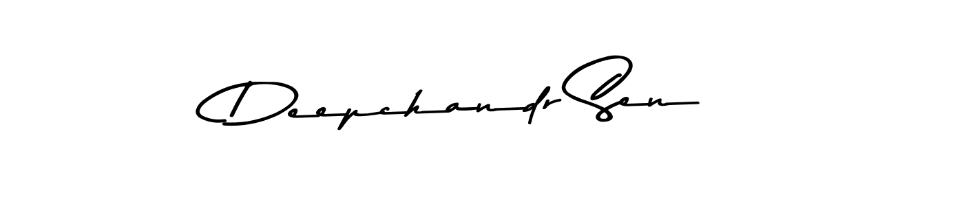 Make a beautiful signature design for name Deepchandr Sen. With this signature (Asem Kandis PERSONAL USE) style, you can create a handwritten signature for free. Deepchandr Sen signature style 9 images and pictures png