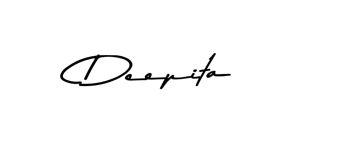 How to make Deepita name signature. Use Asem Kandis PERSONAL USE style for creating short signs online. This is the latest handwritten sign. Deepita signature style 9 images and pictures png