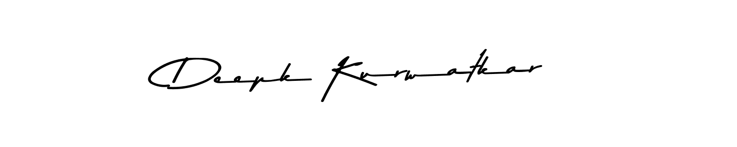 How to make Deepk Kurwatkar name signature. Use Asem Kandis PERSONAL USE style for creating short signs online. This is the latest handwritten sign. Deepk Kurwatkar signature style 9 images and pictures png