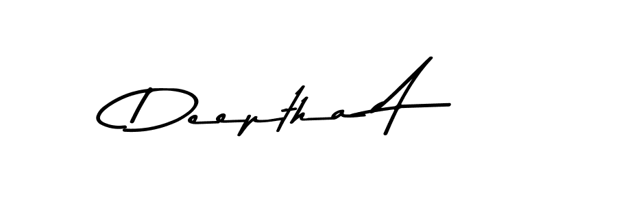 Create a beautiful signature design for name Deeptha A. With this signature (Asem Kandis PERSONAL USE) fonts, you can make a handwritten signature for free. Deeptha A signature style 9 images and pictures png