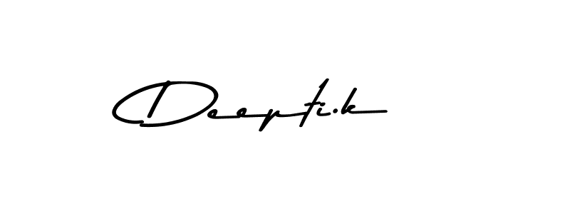 How to make Deepti.k name signature. Use Asem Kandis PERSONAL USE style for creating short signs online. This is the latest handwritten sign. Deepti.k signature style 9 images and pictures png