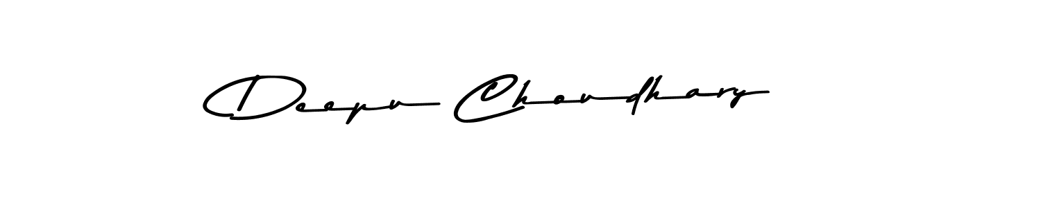 How to make Deepu Choudhary name signature. Use Asem Kandis PERSONAL USE style for creating short signs online. This is the latest handwritten sign. Deepu Choudhary signature style 9 images and pictures png