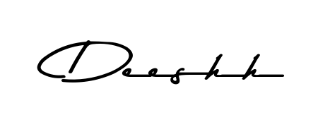 Create an unforgettable impression when signing with Deeshh name styled in Asem Kandis PERSONAL USE typography. 100% free online generator. Deeshh signature style 9 images and pictures png