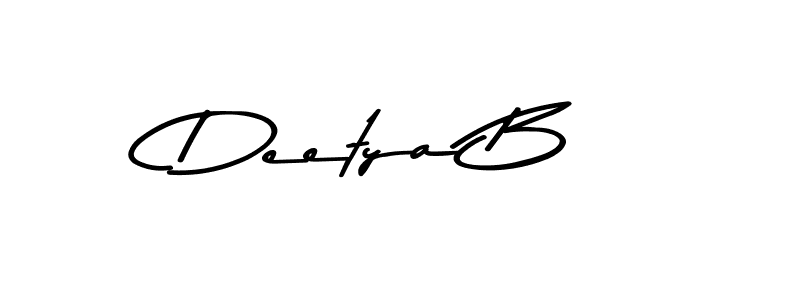 Make a beautiful signature design for name Deetya B. With this signature (Asem Kandis PERSONAL USE) style, you can create a handwritten signature for free. Deetya B signature style 9 images and pictures png