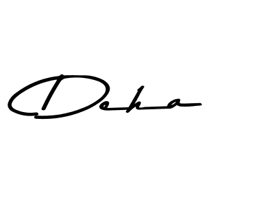 How to make Deha name signature. Use Asem Kandis PERSONAL USE style for creating short signs online. This is the latest handwritten sign. Deha signature style 9 images and pictures png