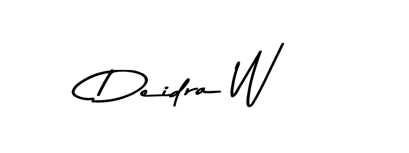 Create a beautiful signature design for name Deidra W. With this signature (Asem Kandis PERSONAL USE) fonts, you can make a handwritten signature for free. Deidra W signature style 9 images and pictures png