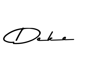 Use a signature maker to create a handwritten signature online. With this signature software, you can design (Asem Kandis PERSONAL USE) your own signature for name Deke. Deke signature style 9 images and pictures png