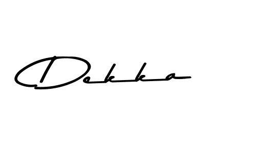 Make a beautiful signature design for name Dekka. With this signature (Asem Kandis PERSONAL USE) style, you can create a handwritten signature for free. Dekka signature style 9 images and pictures png