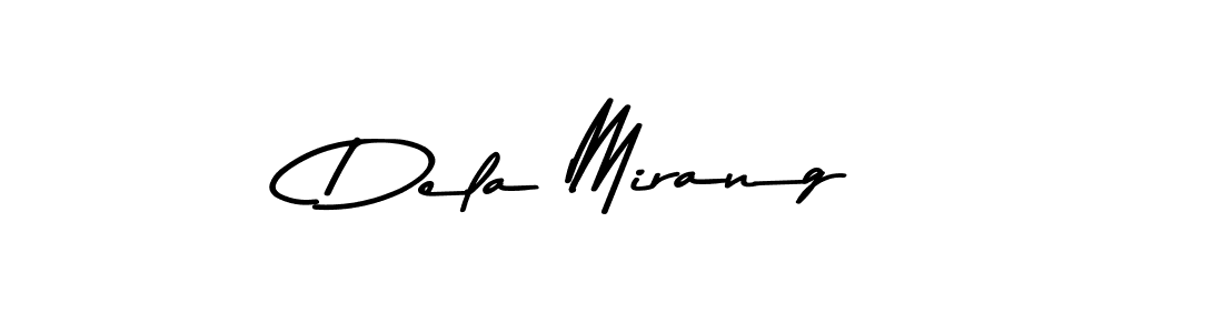 Make a beautiful signature design for name Dela Mirang. With this signature (Asem Kandis PERSONAL USE) style, you can create a handwritten signature for free. Dela Mirang signature style 9 images and pictures png
