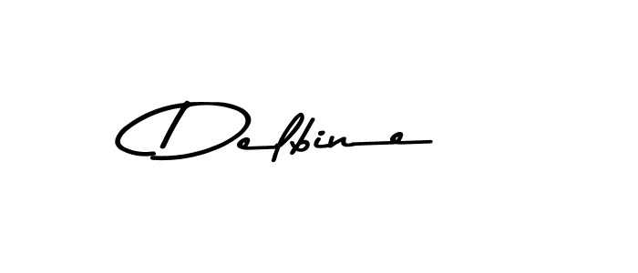 How to make Delbine name signature. Use Asem Kandis PERSONAL USE style for creating short signs online. This is the latest handwritten sign. Delbine signature style 9 images and pictures png