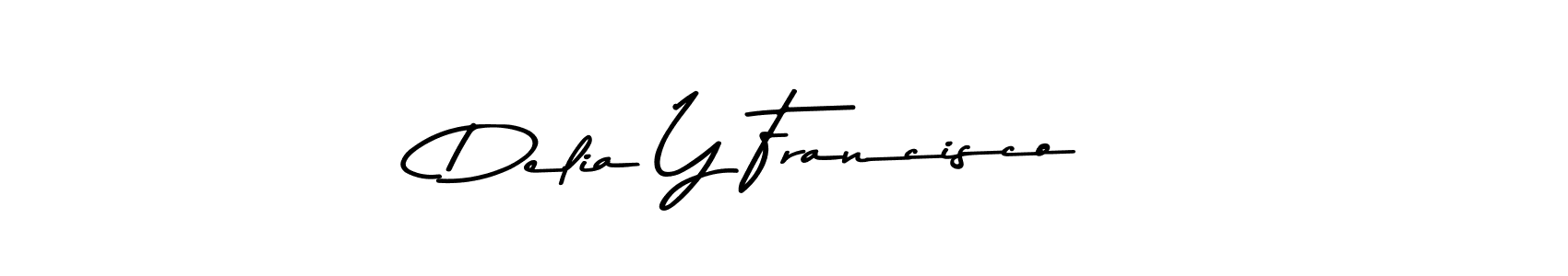 Make a beautiful signature design for name Delia Y Francisco. With this signature (Asem Kandis PERSONAL USE) style, you can create a handwritten signature for free. Delia Y Francisco signature style 9 images and pictures png