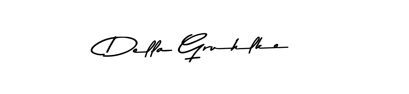 How to make Della Gruhlke name signature. Use Asem Kandis PERSONAL USE style for creating short signs online. This is the latest handwritten sign. Della Gruhlke signature style 9 images and pictures png