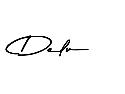 Use a signature maker to create a handwritten signature online. With this signature software, you can design (Asem Kandis PERSONAL USE) your own signature for name Delu. Delu signature style 9 images and pictures png