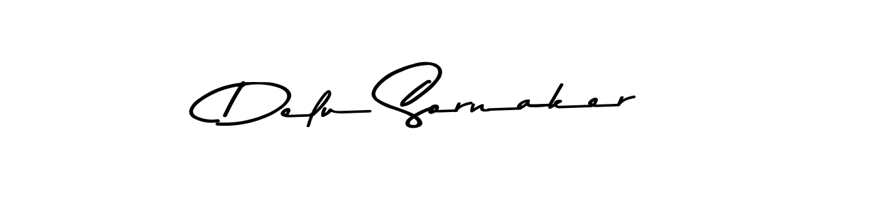 Make a beautiful signature design for name Delu Sornaker. With this signature (Asem Kandis PERSONAL USE) style, you can create a handwritten signature for free. Delu Sornaker signature style 9 images and pictures png