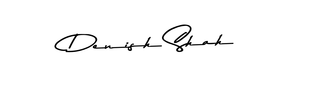 How to make Denish Shah name signature. Use Asem Kandis PERSONAL USE style for creating short signs online. This is the latest handwritten sign. Denish Shah signature style 9 images and pictures png
