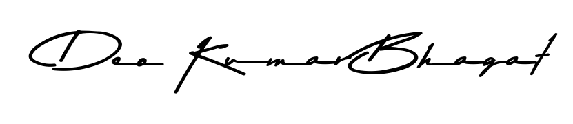 Designed for modern professionals: Deo Kumar Bhagat name signature crafted with Asem Kandis PERSONAL USE script. Ready for digital PDF workflows. Deo Kumar Bhagat signature style 9 images and pictures png