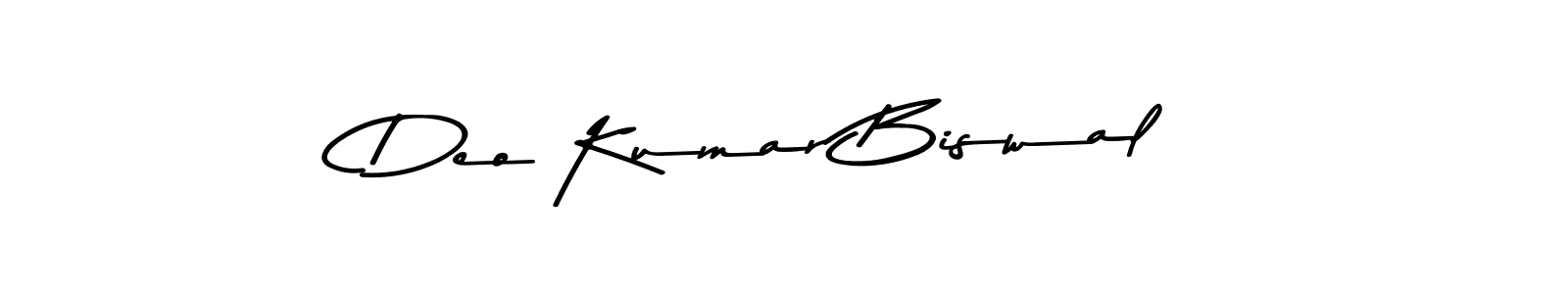 How to make Deo Kumar Biswal name signature. Use Asem Kandis PERSONAL USE style for creating short signs online. This is the latest handwritten sign. Deo Kumar Biswal signature style 9 images and pictures png
