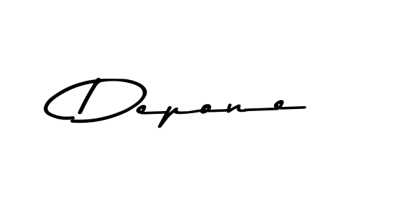 Make a beautiful signature design for name Depone. With this signature (Asem Kandis PERSONAL USE) style, you can create a handwritten signature for free. Depone signature style 9 images and pictures png