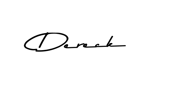 How to make Dereck name signature. Use Asem Kandis PERSONAL USE style for creating short signs online. This is the latest handwritten sign. Dereck signature style 9 images and pictures png
