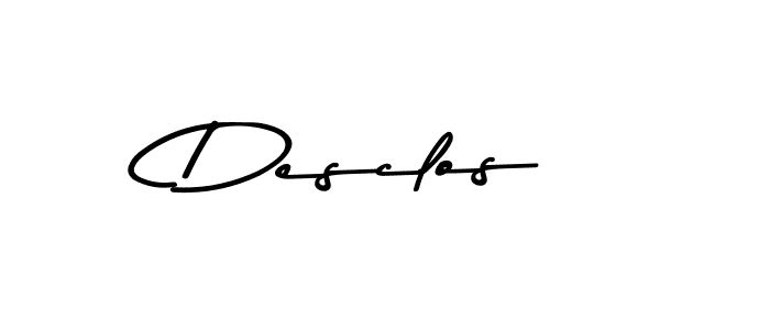 Use a signature maker to create a handwritten signature online. With this signature software, you can design (Asem Kandis PERSONAL USE) your own signature for name Desclos. Desclos signature style 9 images and pictures png