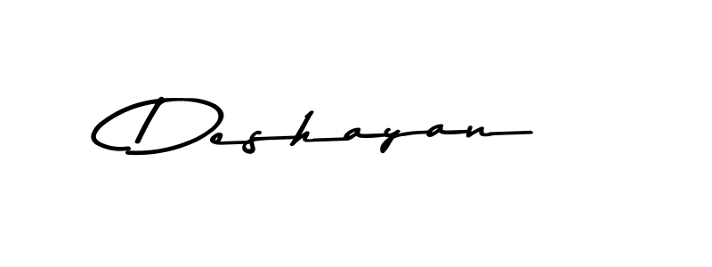 Use a signature maker to create a handwritten signature online. With this signature software, you can design (Asem Kandis PERSONAL USE) your own signature for name Deshayan. Deshayan signature style 9 images and pictures png