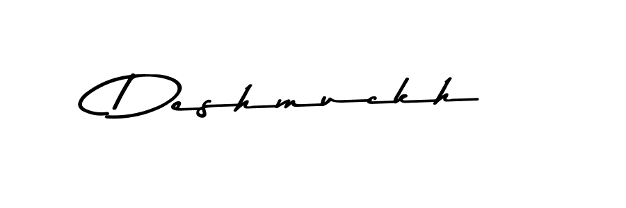 Make a beautiful signature design for name Deshmuckh. With this signature (Asem Kandis PERSONAL USE) style, you can create a handwritten signature for free. Deshmuckh signature style 9 images and pictures png