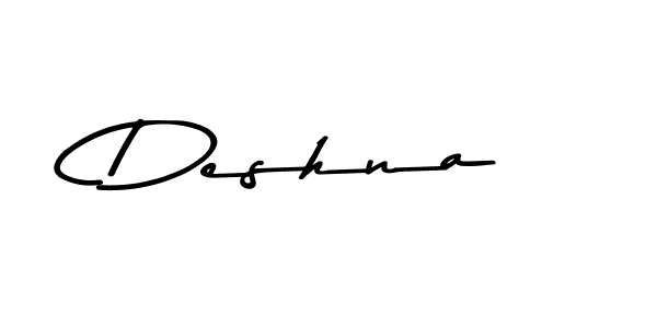 Create a beautiful signature design for name Deshna. With this signature (Asem Kandis PERSONAL USE) fonts, you can make a handwritten signature for free. Deshna signature style 9 images and pictures png