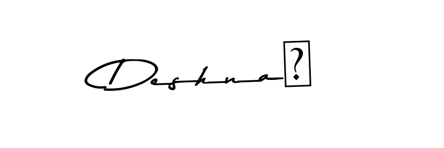 The best way (Asem Kandis PERSONAL USE) to make a short signature is to pick only two or three words in your name. The name Deshna✨ include a total of six letters. For converting this name. Deshna✨ signature style 9 images and pictures png