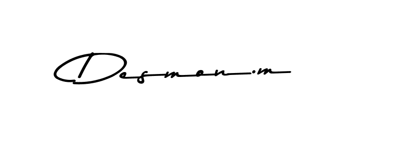 Make a beautiful signature design for name Desmon.m. With this signature (Asem Kandis PERSONAL USE) style, you can create a handwritten signature for free. Desmon.m signature style 9 images and pictures png