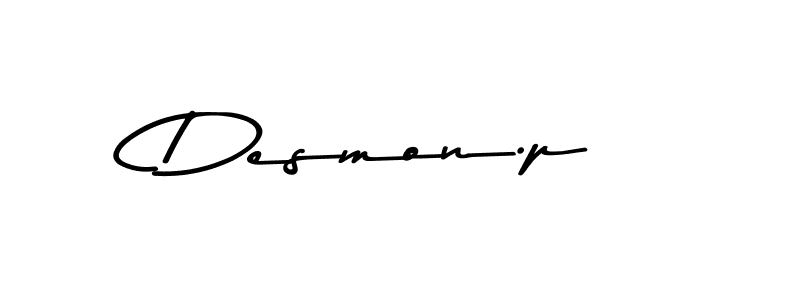 Make a beautiful signature design for name Desmon.p. With this signature (Asem Kandis PERSONAL USE) style, you can create a handwritten signature for free. Desmon.p signature style 9 images and pictures png