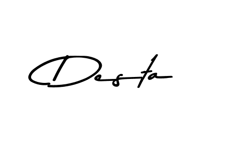 Create a beautiful signature design for name Desta. With this signature (Asem Kandis PERSONAL USE) fonts, you can make a handwritten signature for free. Desta signature style 9 images and pictures png