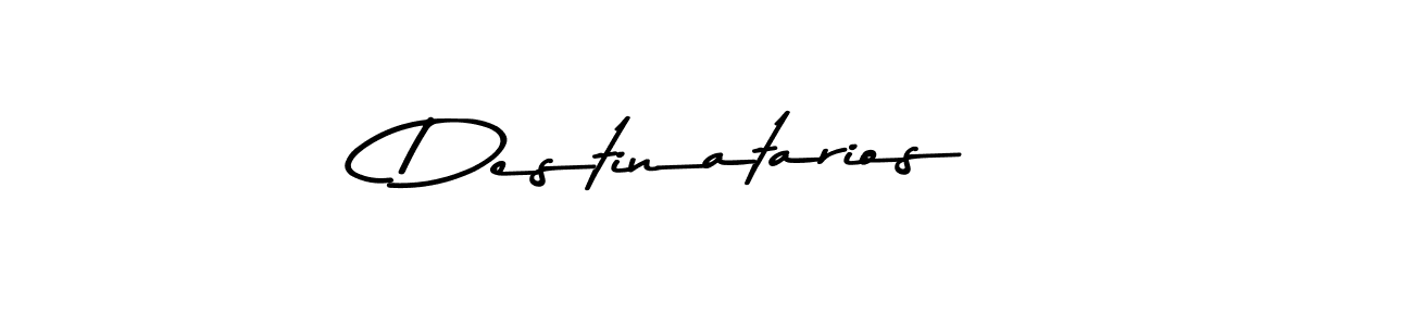 Create a beautiful signature design for name Destinatarios. With this signature (Asem Kandis PERSONAL USE) fonts, you can make a handwritten signature for free. Destinatarios signature style 9 images and pictures png