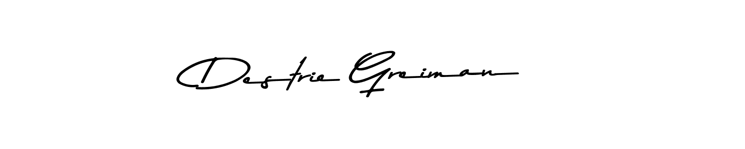 How to make Destrie Greiman name signature. Use Asem Kandis PERSONAL USE style for creating short signs online. This is the latest handwritten sign. Destrie Greiman signature style 9 images and pictures png