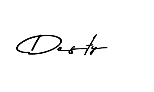 How to make Desty name signature. Use Asem Kandis PERSONAL USE style for creating short signs online. This is the latest handwritten sign. Desty signature style 9 images and pictures png