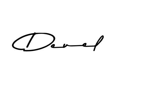 Make a beautiful signature design for name Deuel. With this signature (Asem Kandis PERSONAL USE) style, you can create a handwritten signature for free. Deuel signature style 9 images and pictures png