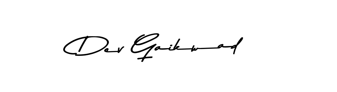 How to make Dev Gaikwad name signature. Use Asem Kandis PERSONAL USE style for creating short signs online. This is the latest handwritten sign. Dev Gaikwad signature style 9 images and pictures png
