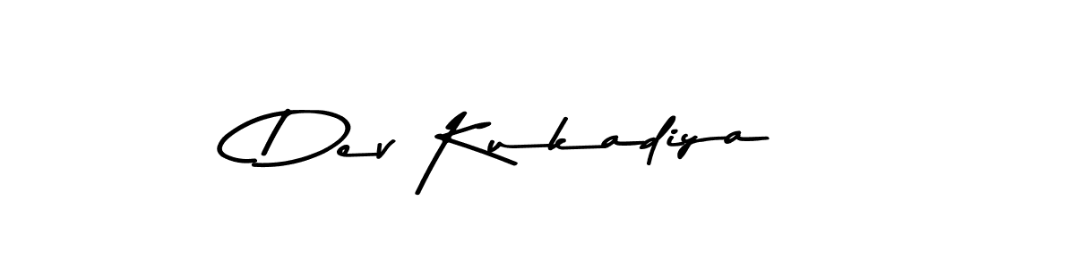 Make a beautiful signature design for name Dev Kukadiya. With this signature (Asem Kandis PERSONAL USE) style, you can create a handwritten signature for free. Dev Kukadiya signature style 9 images and pictures png