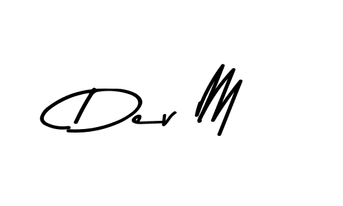 How to make Dev M name signature. Use Asem Kandis PERSONAL USE style for creating short signs online. This is the latest handwritten sign. Dev M signature style 9 images and pictures png
